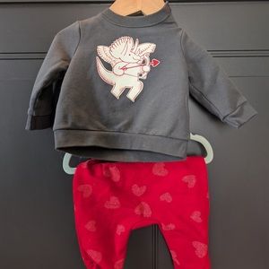 Cat & Jack - 3-6 - Cupid sweatshirt w matching pants